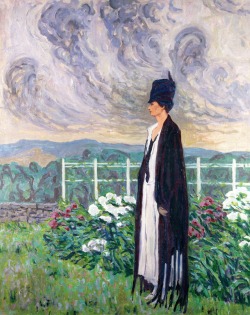 labellefilleart:  Woman in a Garden, Allen Tucker 