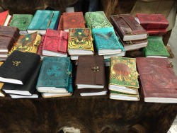 keeby1:  A beautiful array of leather books and journals.