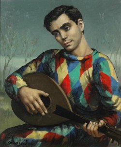 Harlequin with Mandoline - Antonin Ivanovich Soungouroff