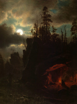 slojnotak:  Albert Bierstadt - The Trappers’ Camp (1861) 