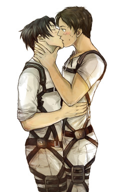 shinisous:  hmm, ereri first kiss maybe?? idk i just wanted to