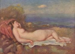 polskunstgalerie:  Pierre-Auguste Renoir. Schlafende am Meer. 1897,