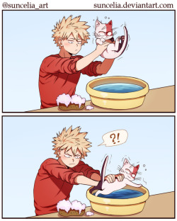 suncelia-art:  Kacchan and Todorocat