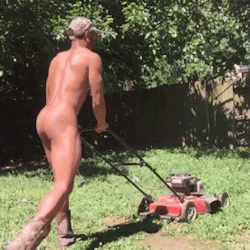durielworld:  Cutting my neighbor grass naked while his wife