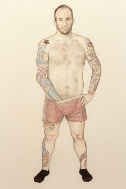 matthewconwayart:  chadwich. color pencil on toned paper. 2015. 