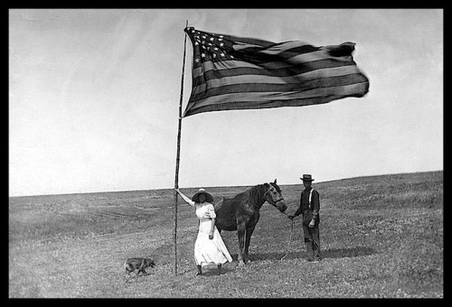 freetheshit-outofyou:  A flag planted on the prairie. The people