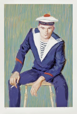 David Hockney:  Matelot Kevin Druez  (lithograph 2009)