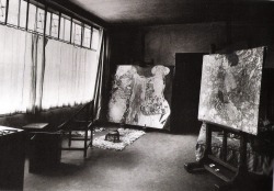 Klimt’s studio with the last paintings he was working on. Vienna.