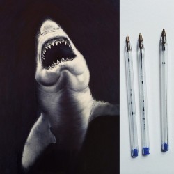 chipolay:  abadidabou:  DONE. 100% biro pen shark   thesteezyshark