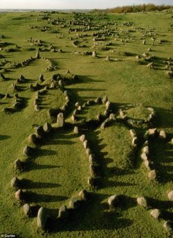 museum-of-artifacts:    Viking burial mounds in Denmark     Lindholm