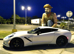 corvettes:  Big dude likes this Corvette Stingray!