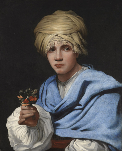 Michael Sweerts (1618-1664), Garçon au turban tenant un bouquet