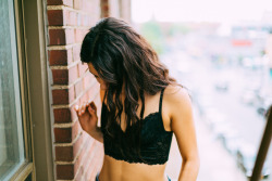 mrcheyl:  Megan on the fire escape.