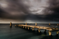 Lake Monroe, one minute long exposure of a storm rolling in