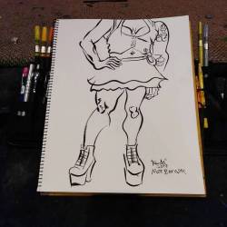 Drawing Fonda Feeling at Dr. Sketchy’s Boston branch. #art