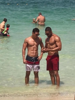 arabfitnessgods: Sexy muscle men never gets old at Kite Beach,