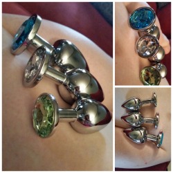 lick-suck-kiss-fuck:New toys . . #jewels #analplugs #buttplugs