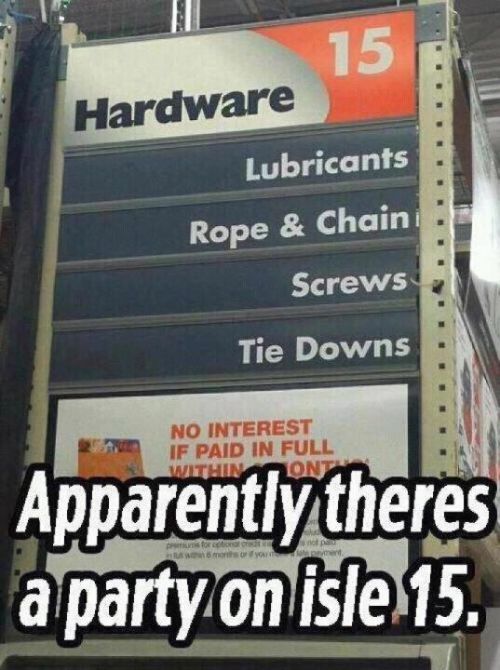 Party on aisle 15