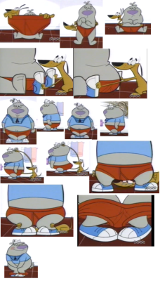 The little dog in 2 Stupid Dogs wants to encourage the big one