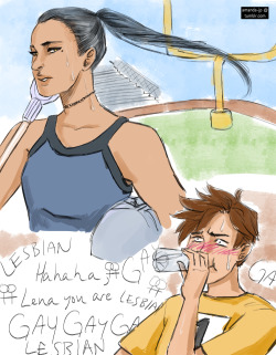 amanda-jp:  Overwatch high school au in which Lena is a young