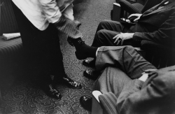 onlyoldphotography:  Robert Frank: Bootblack at Work Aboard the