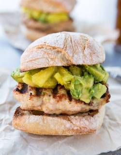 foodffs:  Grilled Turkey Burger with Avocado, Pineapple and Ginger