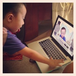 My little man spamming my #photobooth #nephew #cutie #silly #macbook