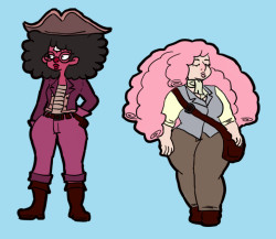beachcitybabes:  Rose and Garnet in their old timey clothes from
