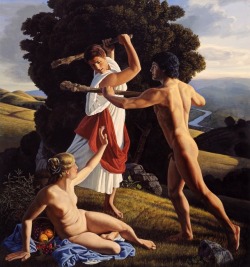 Hercules protecting the balance between pleasure and virtue.