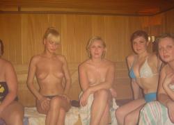 RussiaSexyGirls:  Group of drunk russian girls relaxes at sauna.