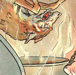 nemfrog:The Big Bad Wolf falls into a boiling cauldron, as the