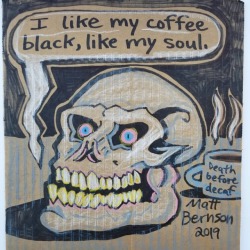 Skulls & Coffee, what do i know?  Drawing caricatures at