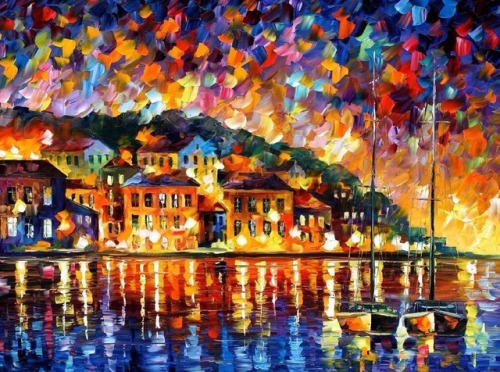 dumbcuntts:  paintvrlife:  Leonid Afremov is a passionate painter from Mexico who paints with palette knife with oil on canvas. He loves to express the beauty, harmony and spirit of this world in his paintings, which are rich in different moods, colors