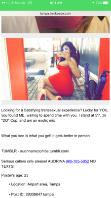 audrinamccombs:  FAKE AD! I only have 1 number!