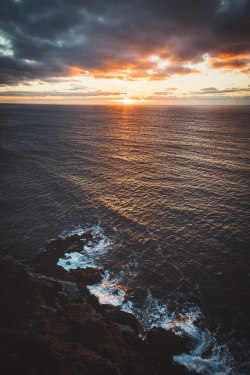 moody-nature:  Sunset on the coast of Norway | By Johannes Hulsch