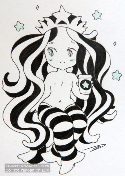 inktober #5 little mermaid coffee mascot it was nice meeting