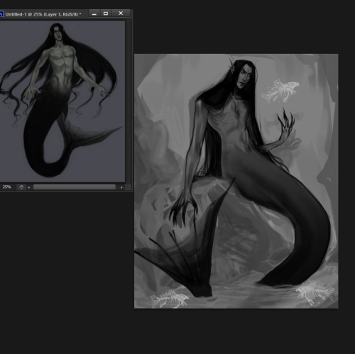 #WIPRedrawing a previous #Mermay piece I was never happy with