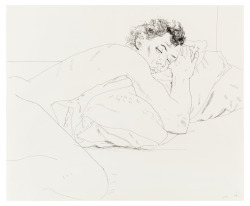 basquiatwowo:David Hockney, Gregory Sleeping, 1978