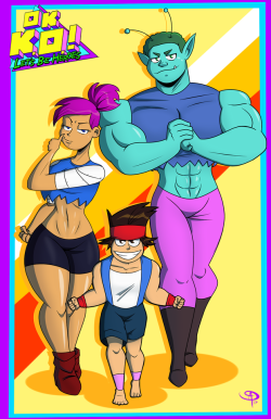 chillguydraws:Ver 1 and Ver 2 of the OK KO poster. X3