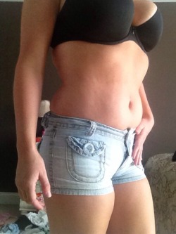 closetchubbycraze:  Before &amp; after stuffing today ;) Oh and those are a size &frac34; shorts 
