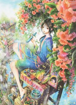 This manga is a piece of artâ€¦ with beautiful boysâ€¦.This is from the manga Adekan which is a historical drama about a pretty boy who holds a secret past. Although he is now an umbrella maker, he somehow still manages to get into troubleâ€¦