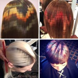 geekyglamorous:  Gorgeous “pixelated” hair dye is not something