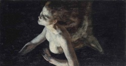 songesoleil:  Sirène / Mermaid. Oil on Canvas. 29 x 54 cm. (11.41