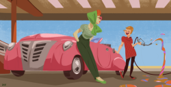 djcrumrine:My friends were having fun drawing Harley and Ivy,