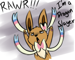 bkpokemonart:  Silly Eevee, you can’t learn Draining Kiss yet~