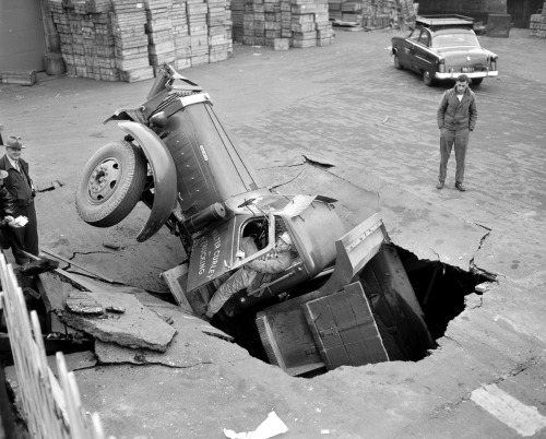 Accidents automobiles à Boston, 1930s.