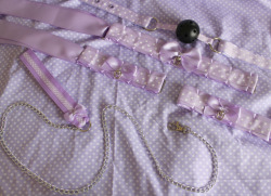 kittensplaypenshop:  Lavender bondage set and custom leash for