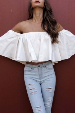 sneakysnorkel:  Blouses  &   Kimonos Off The Shoulder Bell