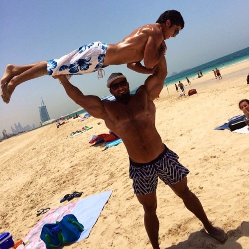 xcomp:  Hot Syrian bodybuilder Jantee Shaaban showing off on the beach!  