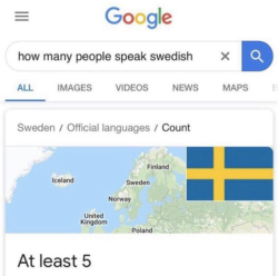 youlovetoseeit:I have never heard a Swedish person speak Swedish